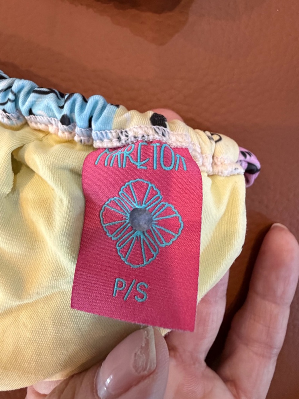 Maretoa Brazilian Bikini Set Top S Bottom M Patchwork Tie Side - Picture 7 of 7